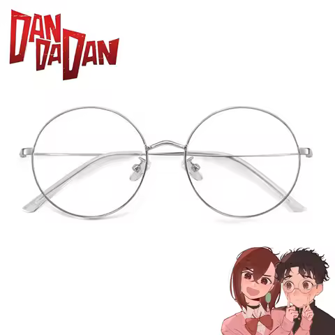 Anime DAN DA DAN Ken Takakura Okarun Cosplay Glasses Alloy Eyewear Round Eyeglasses Unisex Party Cou