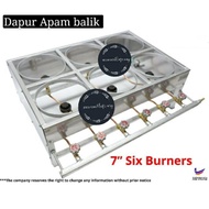 6 burner pancake gas stove/dapur gas apam balik 6 kepala/dapur kuih ban chan/stove