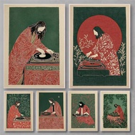 Humorous Jesus DJ Japanese Woodblock Music Posters Botanical Modern Prints Canvas Painting Wall Pict