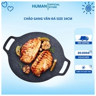 Cast iron pan SIZE 34, Stone baking pan non-stick pan size 34 cm Korean non-stick stone pan chao da 