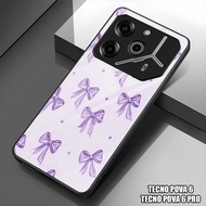 HP GUMIHO - Glossy Glass Glitter Case for Type TECNO POVA 6hp TECNO POVA 6 PRO Fashion Kesing PATTER