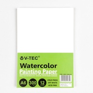 V-TEC A6 Water Color Paper 300gsm - 12 Sheets : WCB 103000-A6
