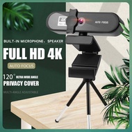 4K Webcam Full HD 1080P 60fps Web Camera For PC Computer Laptop Video Record Autofocus Lens 8MP Webc