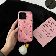RCI80 Casing For iphone 7 8 7Plus 8Plus X XS XR 11 12 13 14 15 16 Pro Max - Case Pink Heart Silver F