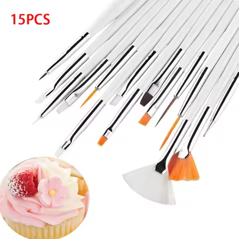 15Pcs Cake Decorating Tools Baking Pen Accessories Multifunction Icing Pastry Brushes Fondant Cake P