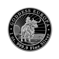 KOIN SILVER 1 OZ - Chad Goddess Europa .9999 Silver BU Coin