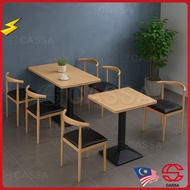 Cassa CAFET Melamine Square Rectangular Dining Cafe Table with Metal Leg (Meja Cafe)