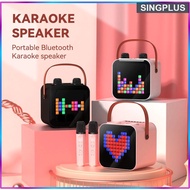 SDRD SP100 Portable Family Karaoke System Dual Wireless Microphones Condenser Wireless Karaoke Stereo Mic Bluetooth