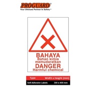 "Danger Harmful Chemical" Bahaya Chemical Hazardous Sticker Label Safety Sign Indoor Outdoor Signage