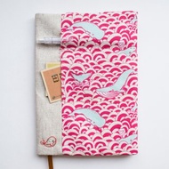 粉色鯨奇 - 可調節 A5 布藝書套
