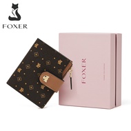 กระเป๋าสตางค์ผู้หญิง FOXER กระเป๋าสตางค์ผู้หญิงยางพีวีซีหนังเทียม Dompet Koin หรูหรากระเป๋าสตางค์ใบส