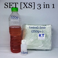 [SET XS]3in1 Fiberglass EMC450 Resin Hardener Polyster Resin Glass Fiber Gam Fiber Kain Fiber