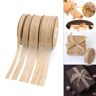 [AlmenclafdMY] Natural Burlap Rope Rustic Jute Burlap Hessian Ribbon Tape Wedding Decoration
