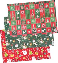 SEWACC 3 Rolls Christmas Wrapping Paper Gift Wrapping Paper Xmas Tissue Paper Christmas Gift Wrapper Elf Wrapping Paper Gifts Paper Packing Paper Xmas Wrapping Paper Confetti