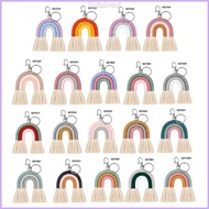 Rainl for Creative Keychain Weaving Rainbow Pendant for Key Chain Tassel Macrame Keyrings for Key Holder Jewelry for Dec