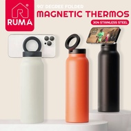 710ML Thermos Cup Magnetic Mobile Phone Holder Water Bottle 304 Stainless Steel Thermos Cup