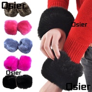 OSIER Faux Fur Wrist Cuffs Women's Fashion for Wool Coat & Jackets Oversleeve Wrist Arm Warmer