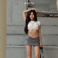 Augety Studio KENDIE Skirt Low-Rise Short Pants with Belt