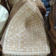 Piring pincuk pecel anyaman bambu murah // Kerajinan piring pincuk bambu piring