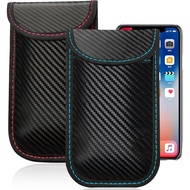 Faraday Bags for Phones and Car Key, Carbon Fiber Surface Signal Blocking Pouch, Go Dark Bags for Ce