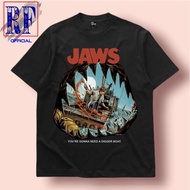 VINTAGE JAWS T-SHIRT | MOVIE FILM 1975 T-SHIRT | BLACK CLOTHING T-SHIRT