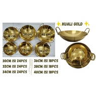 GOLD PAN GOLD PAN SIZE 30CM / 32CM / 34 CM / 36CM / 38CM / 40CM Stainless Steel Wok Non Stick Frying