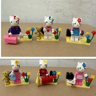 【现货】兼容乐高6款可爱卡通动漫凯蒂小猫造型小颗粒积木人仔人偶玩具7/17JJ 【In stock】Compatible with Lego, 6 cute cartoon anime Kitty c