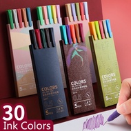 Color Ink Gel Pen Set 0.5mm Refill Smooth Ink Writing Durable Signing Pen 5 Colors Vintage Color Macarons Pens Gift