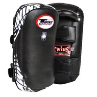 Twins Special Curved Kick Pads KPL-10 ฺBlack-white ( SML) Genuine Leather Muay Thai MMA K1 Training 