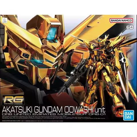 Bandai RG 1/144 ORB‑01 Akatsuki Gundam Assembled Model,Oowashi‑Unit Main Body / Shiranui‑Unit Decor‑