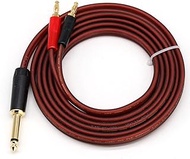 daier 6.35mm TS to Banana Plug Speaker Audio Cable,Gold-Plated 1/4 TS Speaker Wire Cord to Dual 4mm Banana Plugs Audio Cable OFC HiFi Speaker Wire for DJ Application,Guitars Mixer