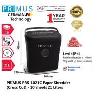 PRIMUS PRS-1021C Paper Shredder (Cross Cut) - 10 sheets 21 Liters  (Cross Cut, Paper Shredder, Shredder Machine)