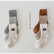 Children Socks Children's Sports 1243 Thick Simple Black Label Three-Color Combination 1243