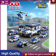 [48H Shipping] Gudi Building Blocks Super Team Series Creative Transformation8in1Police Car Set Educ