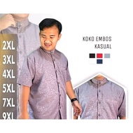 KEMEJA Shirt men's embossed sultan big size short sleeve size 2xl 3xl 4xl xxxxxl XL 7xl 9xl