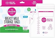 Dapple Breast Milk Storage Bags with East Pour Spout, Leakproof Double Zipper, BPA-Free, Pre-Sterili