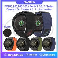 Garmin Nylon Tali Watch for Fenix E 8 47mm 7 6 5 / Instinct 2 / Forerunner 965 / FR955/FR945/FR935 Q