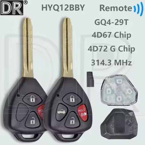 DR HYQ12BBY GQ4-29T 314MHz 4D67/G Chip Car Remote Key For Toyota Corolla Camry Matrix Pontiac Vibe R