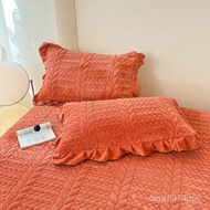 Pillow Clip-like Milk Pillow Corduroy Single 2025 New Style Cotton Lace Cover Pillowcase Dormitory 9