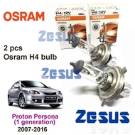 2 Pcs x Mentol Lampu Zesus Osram Halogen Bosch Headlamp Yellowish Bulb H4 12v - Proton Persona 2007-