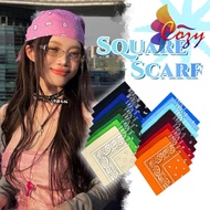 Cotton Square Scarf Unisex Hip Hop Classic Scarves Vintage Headband (55cm) Fashion Paisley Versatile