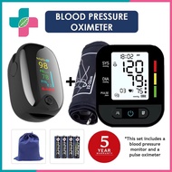 Digital Blood Pressure Monitor Bp Monitor Electronic Health &amp; LED Portable Fingertip Pulse Oximeter