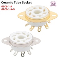 SOONA 1Pcs Ceramic Tube Socket, 8Pin K8A Octal Valve Base,  DIY Tin-Plated PCB Mount GZC8-1-A GZC8-1