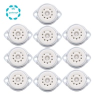 9pin  Vacuum Tube Socket Base 10PCS Chassis Mount for 12AX7 ECC82 6922 EL84 6DJ8 12AU7 12AT7 Audio G