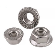 M'sia Stock (10pcs) NUT M3 / M4 / M5 / M6 / M8 / M10 / M12 FLANGED HUT NUT FLANGE NUT