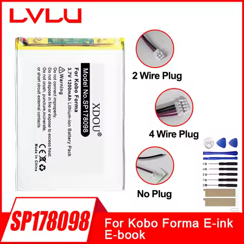 Brand-New 3.7V Rechargeable SP 178098 Battery For Kobo Forma E-ink E-book Reader 1200mAh 2Wire + Too