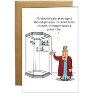 Funny Birthday Card 50th 60th 70th for Husband Male Friend Father's Day Card for Dad Funny Humorous 