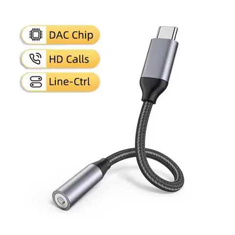 Type C To 3.5MM Jack Adapter USB C Headset Connector For Apple Iphone 16 Pro Max Ipad air Samsung S2