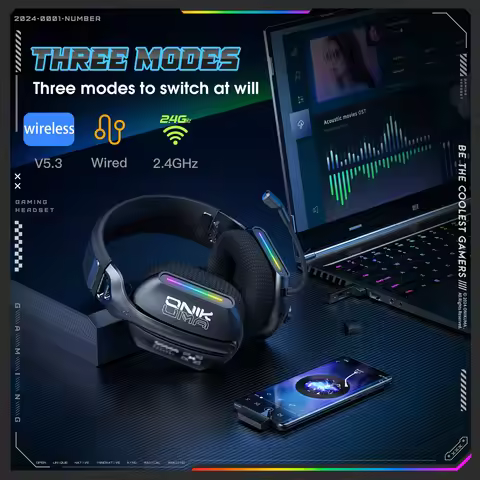 ONIKUMA GT808 Wireless Headset 2.4GHz Wireless Muffler Headset for PS5 PS4 PC Mac Gaming Headphones