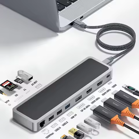Support MST mode dual HD DP 4K 60HZ thunderbolt dock hub usb c hdmi docking stations for laptops mac
